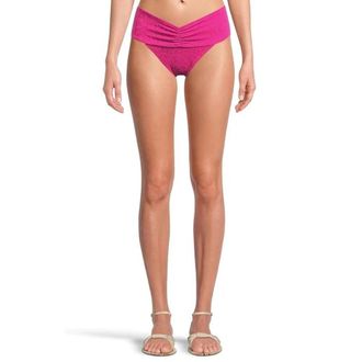 L*Space L*Space Bardot Bikini Bottom Womens Berry Stretch Ruched High Rise JDM2534