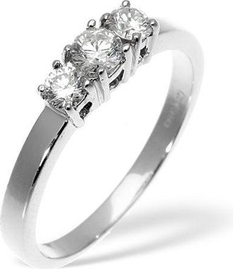 The Diamond Store Ellie 18K White Gold 3 Stone Lab Diamond Ring 0.50CT G/VS