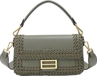 Tiffany & Fred Italian Leather Hand-Woven Shoulder Bag