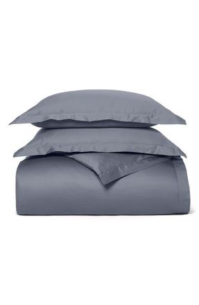 Boll & Branch Percale Hemmed 300 Thread Count Duvet Cover & Shams Set in Mineral at Nordstrom, Size King