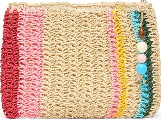 Dolce Vita Astra Raffia Clutch in Multi Pink at Nordstrom