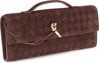 Bottega Veneta Womens Clutch Andiamo Deep Mahogany Shoulder Bags