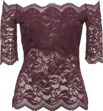 Paco Rabanne Purple Wide Neck Lace Top
