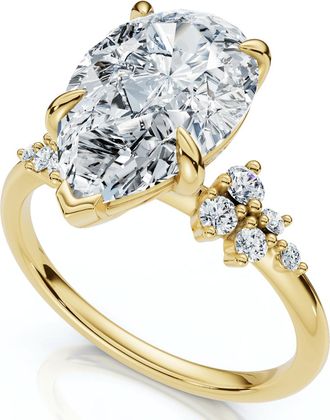 Pompeii3 Certified 3 1/3Ct Pear Diamond Engagement Ring 14k Gold or Platinum Lab Grown