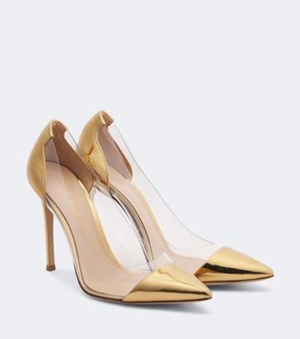 Gianvito Rossi Plexi 105 leather and PVC pumps
