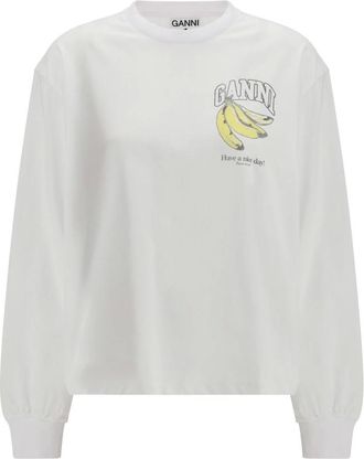 Ganni T-shirt a maniche lunghe - - Tops - Donna - Bianco - M