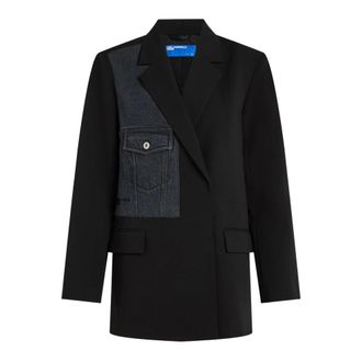Karl Lagerfeld Blazers, female, Black, Size: XS KLJ Mixed Denim Blazer