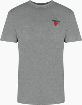 Love Moschino Mens Love Moschino Small Logo Grey T-Shirt - Size: 38