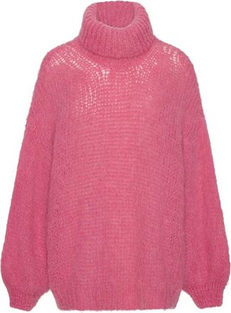 Americandreams Pepper Roll Neck Alpaca Pullover - Dames - Coltruien - Roze - ONE Size - Wol - Truien & Vesten
