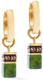 Coeur de Lion Geocube Chunky Chain Hoop Earrings in Green at Nordstrom