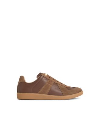 Maison Margiela Sneaker Replica aus braunem Nappa- und Wildleder