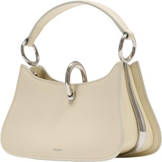 Paco Rabanne Womens Calfskin Leather Shoulder Bag Beige