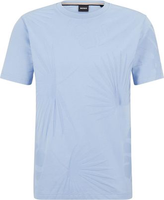 HUGO BOSS Mens Crew Neck Short Sleeve Regular Fit T-Shirt in Open Blue - Size Small