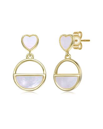 Rachel Glauber 14K Plated Pearl Earrings