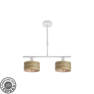 Fabrilamp Lampara Gilda 2xe14 Blanco/madera Clara Regx43x14 Cm - Fabrilamp