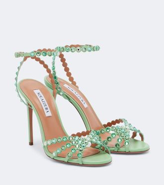Aquazzura Sandalias Tequila de piel adornadas