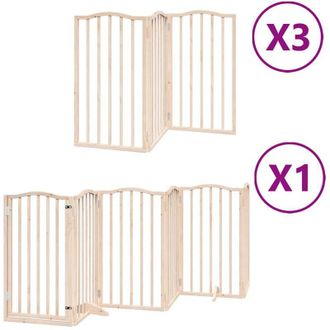 vidaXL Puerta Para Perros Plegable 15 Paneles Madera De &Aacute;lamo 750 Cm Vidaxl