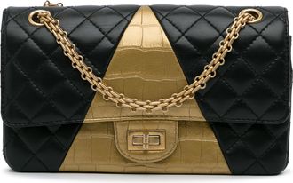 Chanel Medium Croc Embossed Lambskin 2.55 Reissue Double Flap Bag