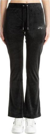 Juicy Couture Lisa joggingbroek met trekkoord - Dames - Wijde Broeken - Zwart - L - Polyester - Broeken