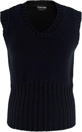 Tom Ford Black Wool Knitted Vest Size S