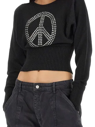 Moschino Peace Symbol Virgin Wool Sweater - Black