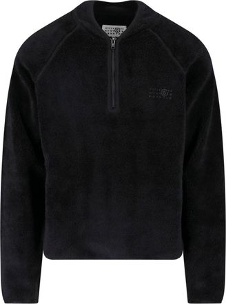 Maison Margiela Black Fabric Teddy Zip sweatshirt