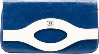Chanel Pre-owned Clutches, female, Blue, Size: ONE SIZE Pre-owned Leather Clutch