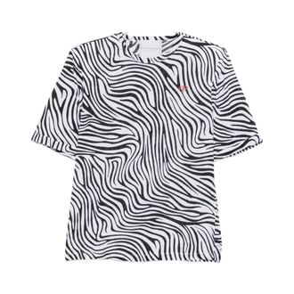 Philosophy di Lorenzo Serafini Tops, Dames, Wit, L, Katoen, T-shirt met geborduurd logo