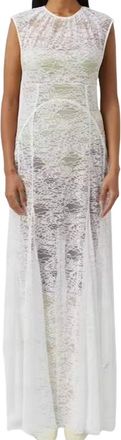 C & M Camilla and Marc Angelo Maxi Dress in White Lace Size S