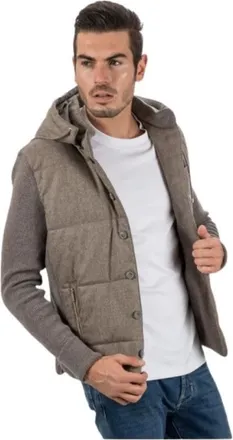 Gran Sasso Jassen, Heren, Bruin, M, Wol, Hooded Blouson