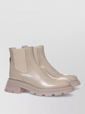 Alexander McQueen leather platform chelsea boots
