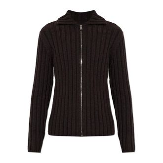 Dolce & Gabbana Wol cardigant met wijde kraag - Heren - Truien - Bruin - Maat: M Wol