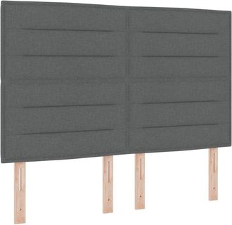 vidaXL Headboard Height Adjustable Manual Dark grey 140 cm Fabric vidaXL