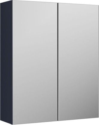 Nuie Nuie - Arno Mirrored Bathroom Cabinet (50/50) 715mm h x 600mm w - Midnight Blue