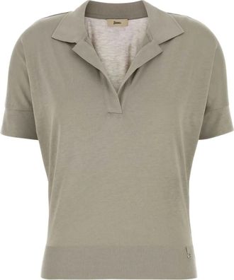 Herno Polo in misto cotone con logo - Grigio