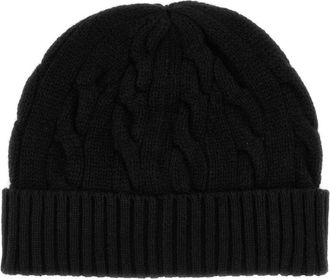 Polo Ralph Lauren SWEATER-HAT Wool Blend Cable-Knit Beanie - Black