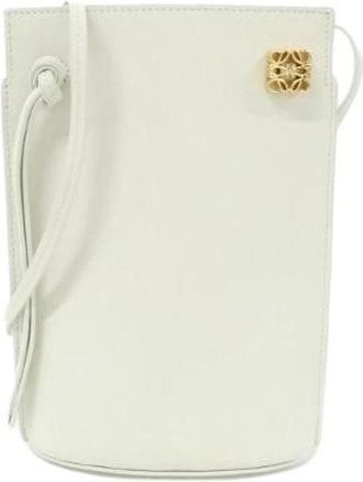 Loewe Pre-owned Dice Pocket Calf Shoulder Bag - Dames - Vintage Schoudertas - Wit - ONE Size - Leer - Vintage