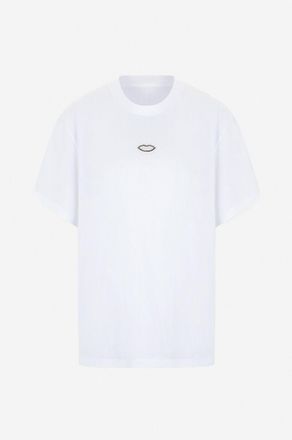 Stella McCartney Weites Kurzarm-T-Shirt Embellished Lips
