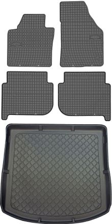 OEM Volkswagen Touran I Van De Septiembre De 2010 A Agosto De 2015. Juego: Alfombrillas De Goma Para Coche + Alfombrilla Para Maletero