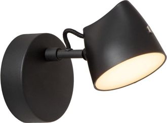 Lucide L&aacute;mpara de pared de metal con 1 led integrado, negro