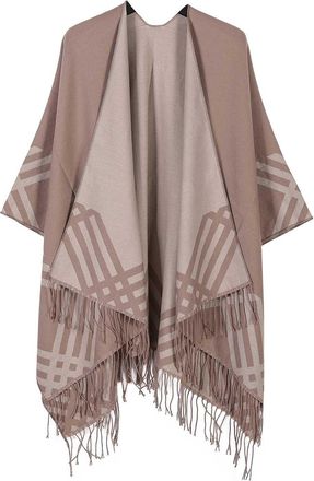 Generic Shawls and Wraps for Women Printed Poncho Cape Oversized Shawl Wrap Open Front Cardigans Blanket Scarf Coat with Tassel Hem Winter Warm Shawls Blanket
