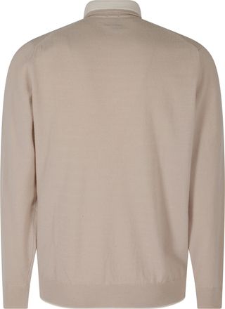 Eleventy Double-Collar Long-Sleeve Cashmere Polo Shirt