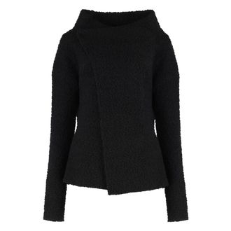 Alberta Ferretti Round-neck Knitwear, female, Black, XS, Boucle Wool Jumper