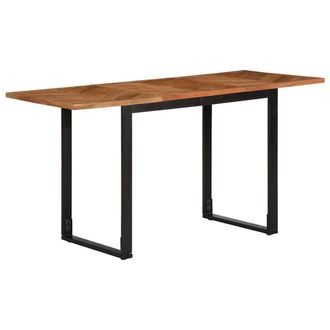 Berkfield Home Dining Table 140x70x75 cm Solid Wood Acacia in Brown | Size: 140 x 70 x 75 cm