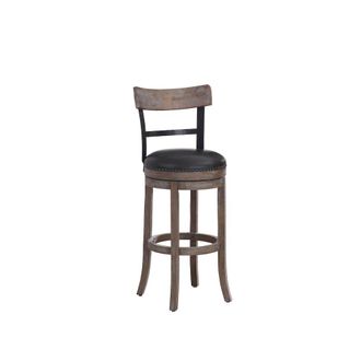 American Woodcrafters Taranto 26 Bar Swivel Stool - Washed Brown