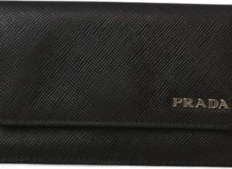 Prada Black Leather Coin Purse/Coin Case (Pre-Owned)
