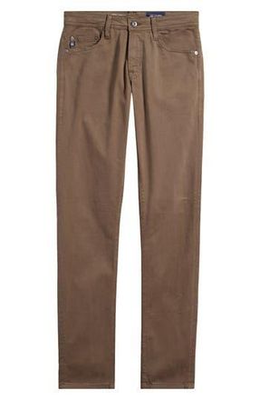 AG - Adriano Goldschmied Tellis Sueded Stretch Sateen Slim Leg Pants in Rich Espresso at Nordstrom Rack, Size 29 X 34