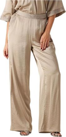 Nukus Silky Josephine Broek - Dames - Wijde Broeken - Bruin - L - Broeken