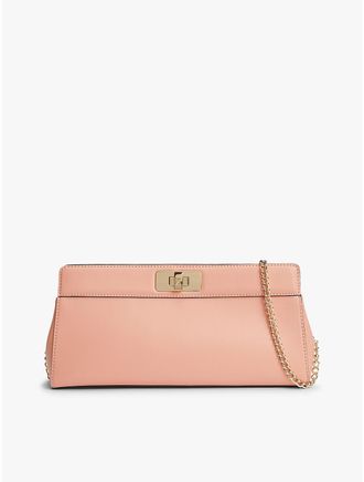 Tommy Hilfiger Womens Monogram T-Lock Clutch - Pink