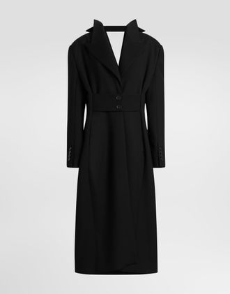 Dolce & Gabbana Wool Gabardine Coat - Woman Coats And Jackets Black 36